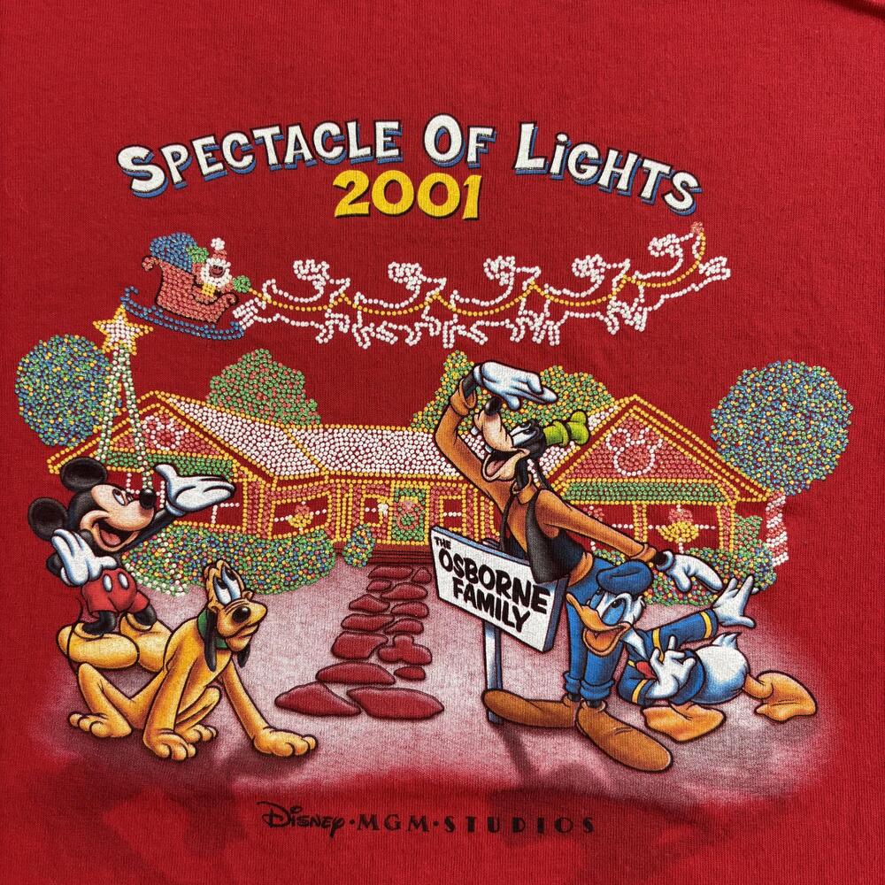 Vintage Disney MGM Osborne Spectacle Of Lights Shirt Mens Medium Red 2001 Tee EC